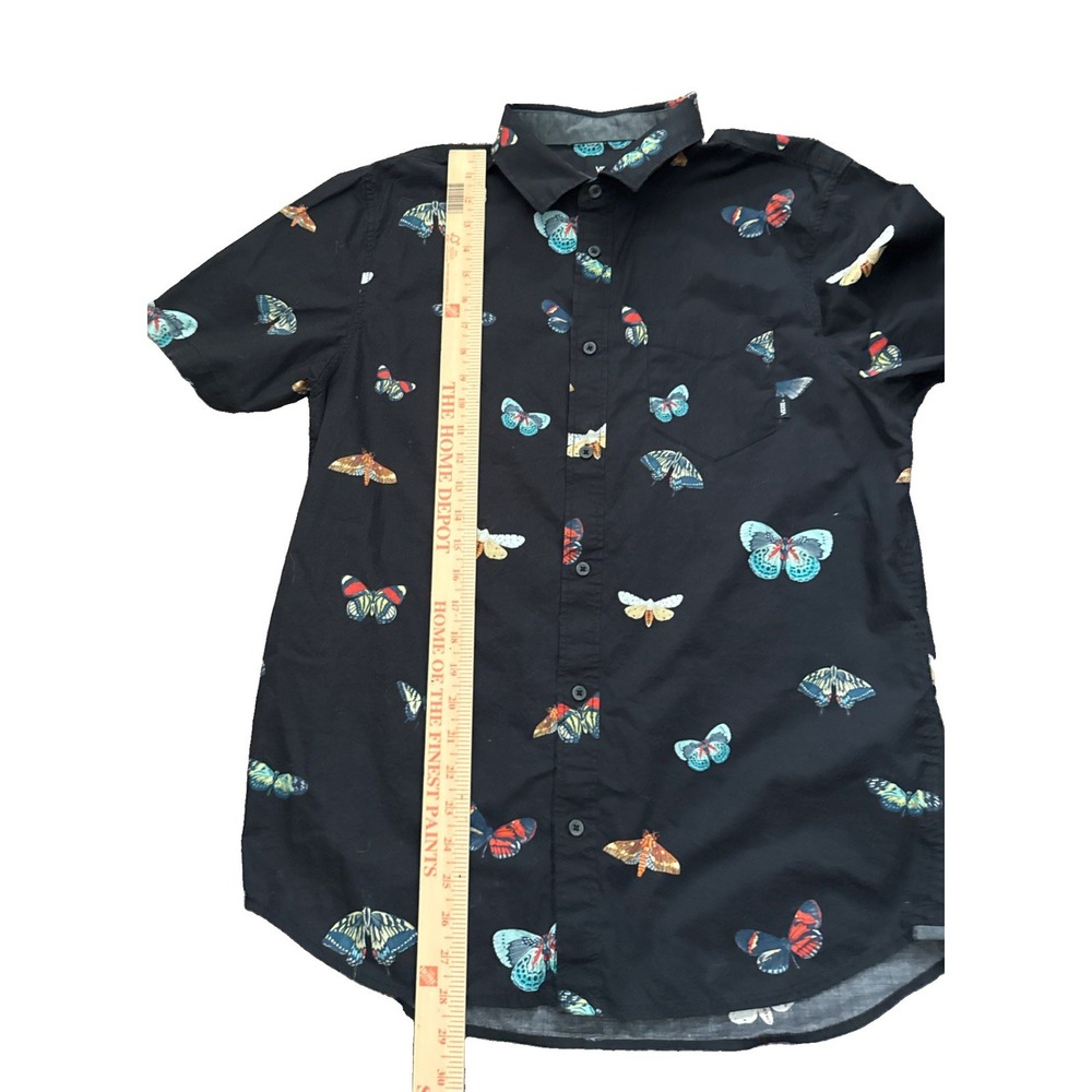 Vans Black Butterfly Button Up Short Sleeve Mens XL - Picture 3 of 4